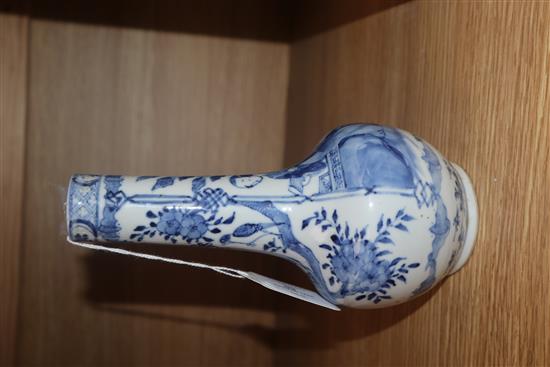 A Chinese blue and white vase, with Kangxi mark height 20cm